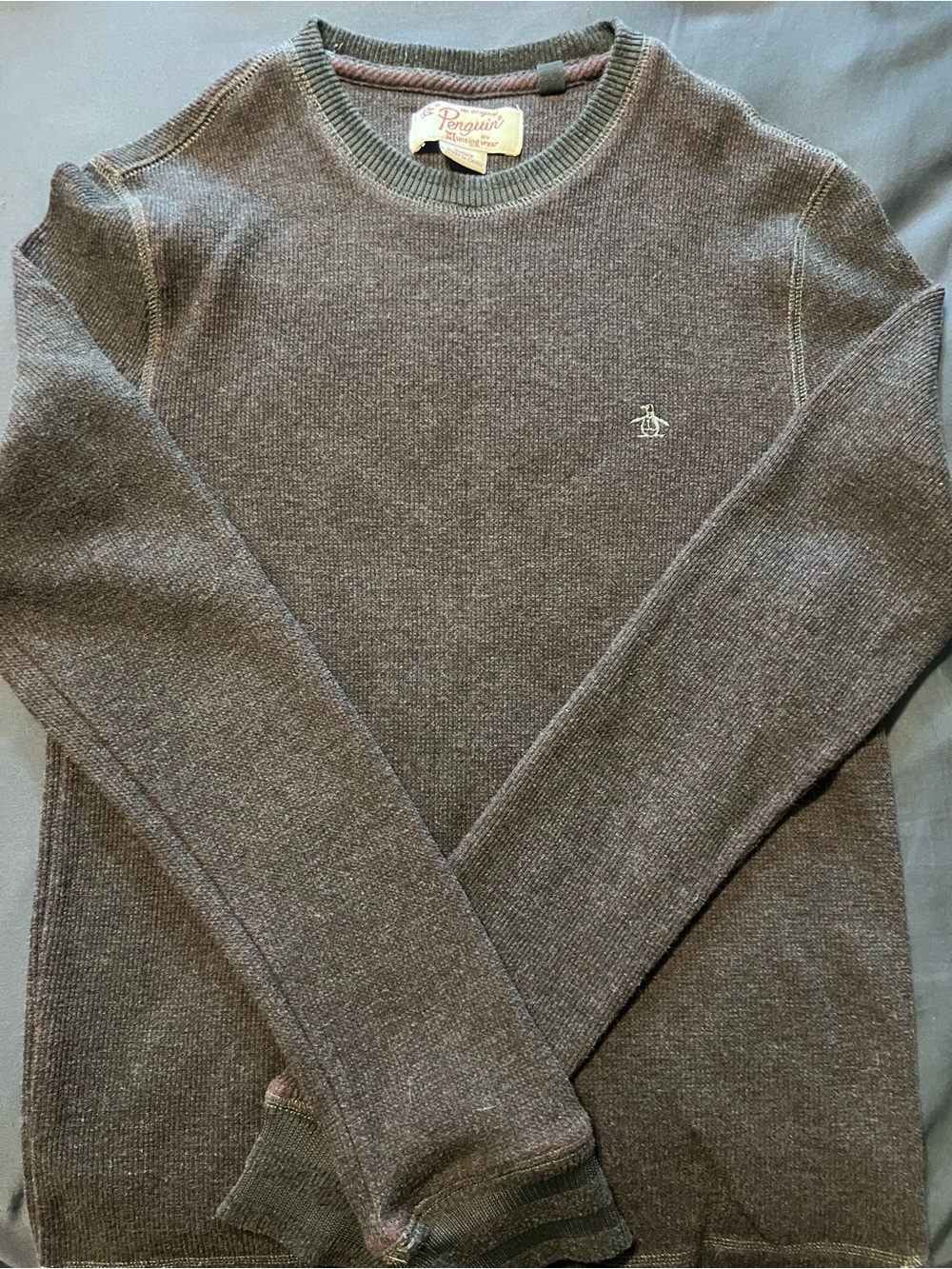 Original Penguin Men's Crewneck Sweater in Charcoal